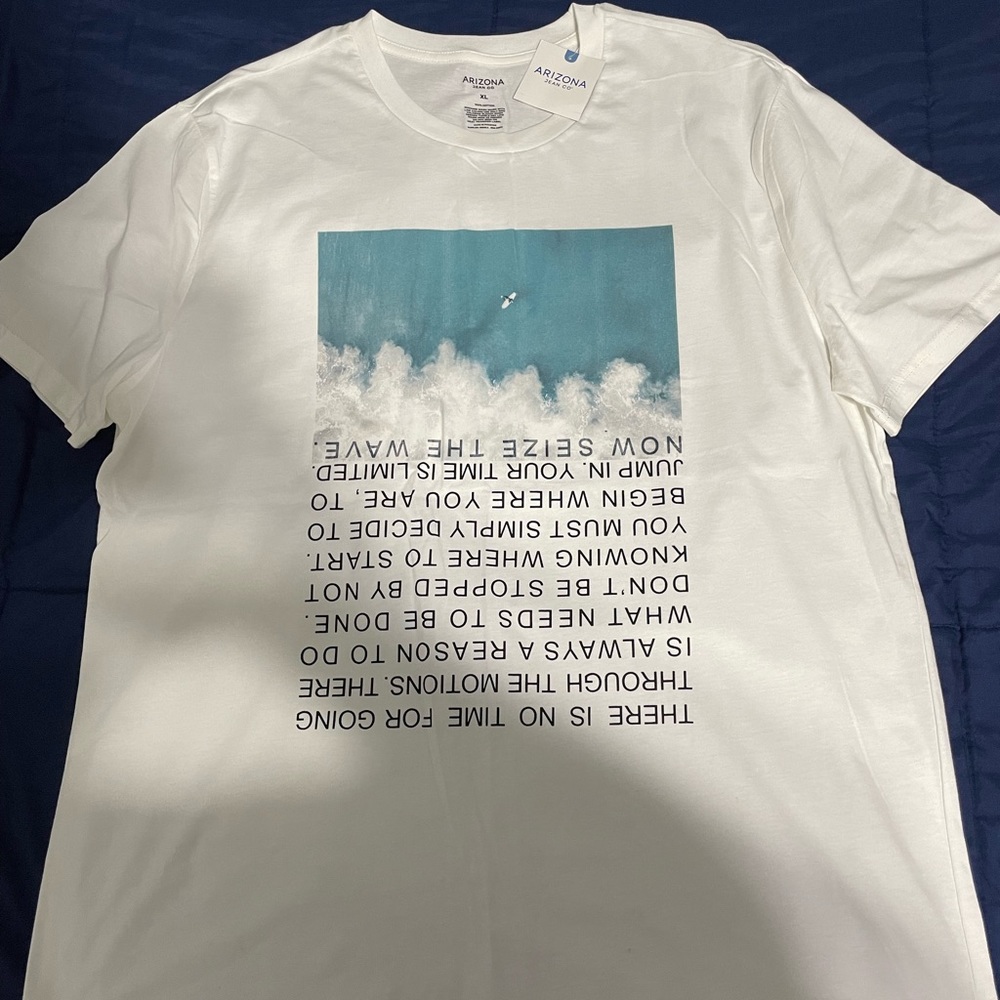 Arizona brand white mens graphic T-shirt size XL